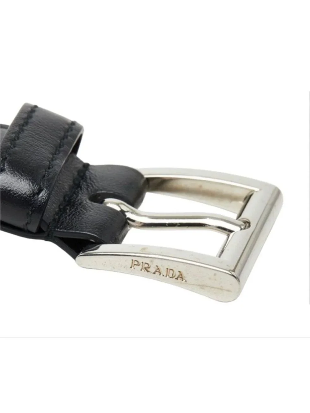 Prada Triangle Logo Belt 36
